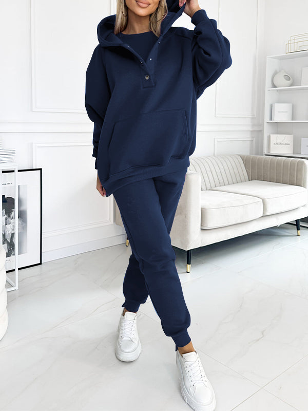 Casual Hooded Sweatshirt Sports Suit