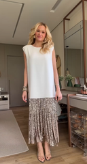 Silver Long Sequin Dress