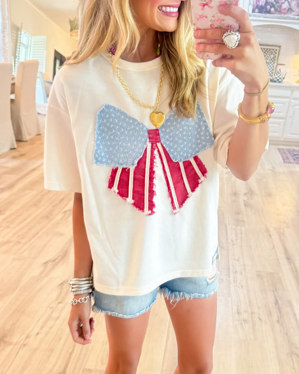 Ivory Vintage Bow Shape Flag Top