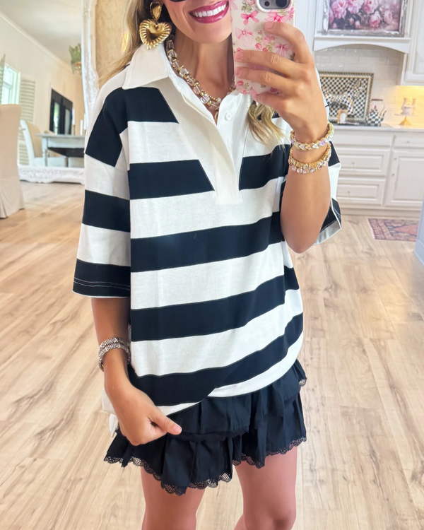 Stripe Polo Tunic