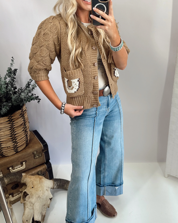 White Horse Knit Cardigan