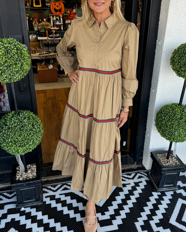 Tiered Long Sleeve Maxi Dress