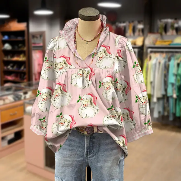 Santa print top
