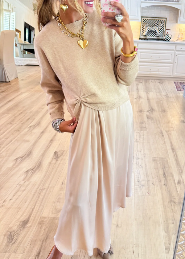 Soft Textured Knotted Sweater Top and Dress
