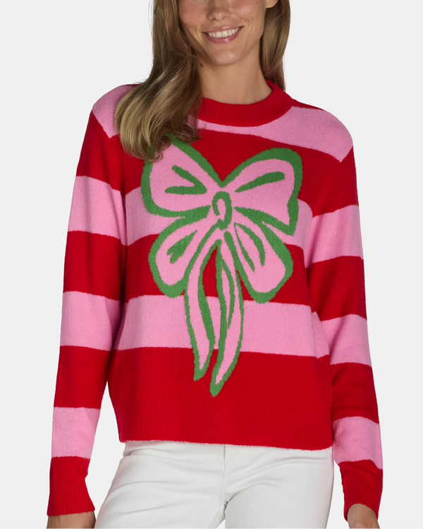 Striped bow sweater