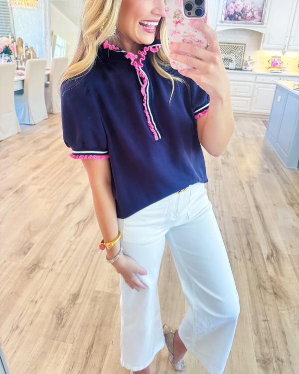 Ruffle Puff Sleeve Top