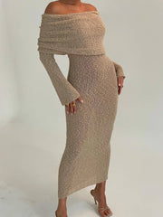 Sexy knit one-shoulder dress