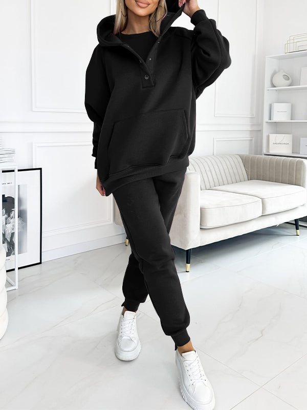 Casual Hooded Sweatshirt Sports Suit