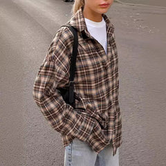 Women's Vintage Retro Plaid Shirt