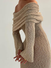 Sexy knit one-shoulder dress