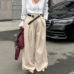 Solid Color High Waist Casual Pants