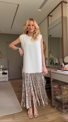 Silver Long Sequin Dress