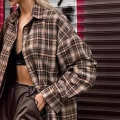 Women's Vintage Retro Plaid Shirt