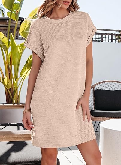 Women's 2025 short-sleeved spring mini dress