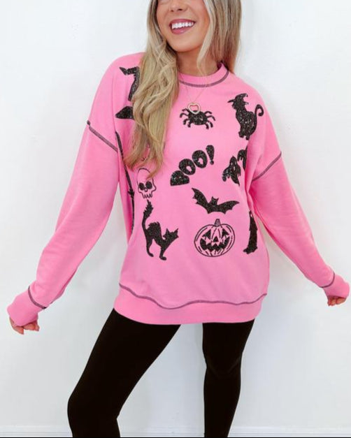 Sparkly Spells Sweatshirt-Pink