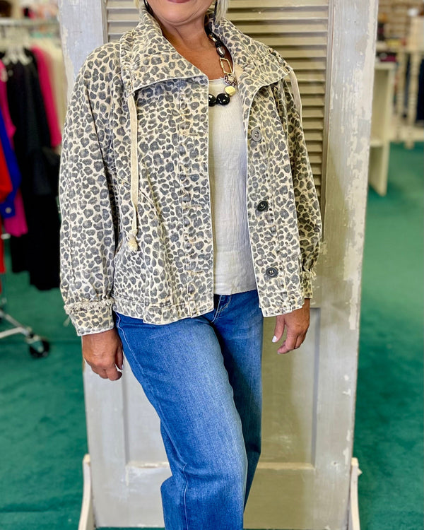 Leopard Denim Jacket
