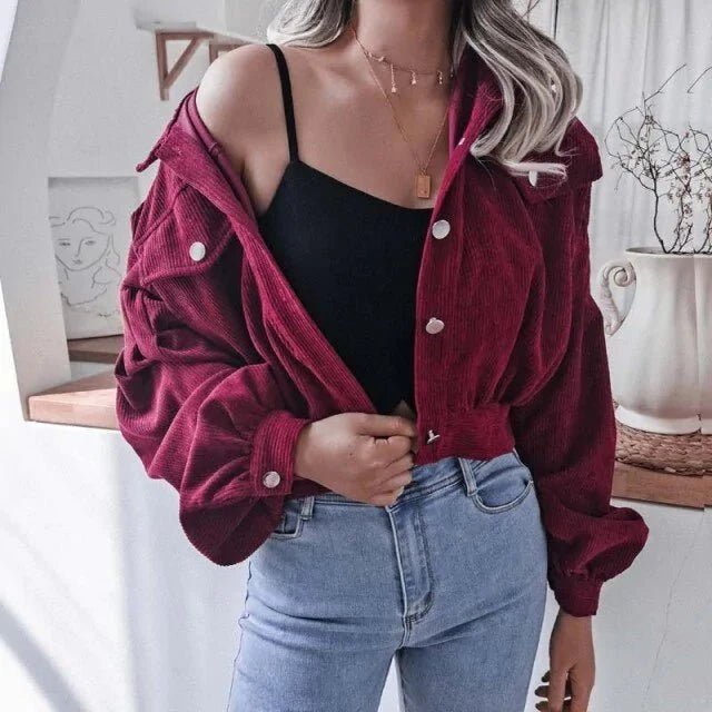 Corduroy Cropped Jacket