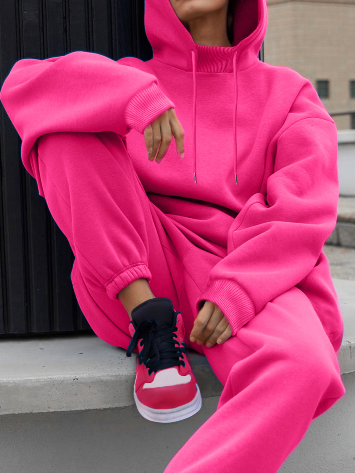 Hooded Sweatshirt And Sweatpants Set