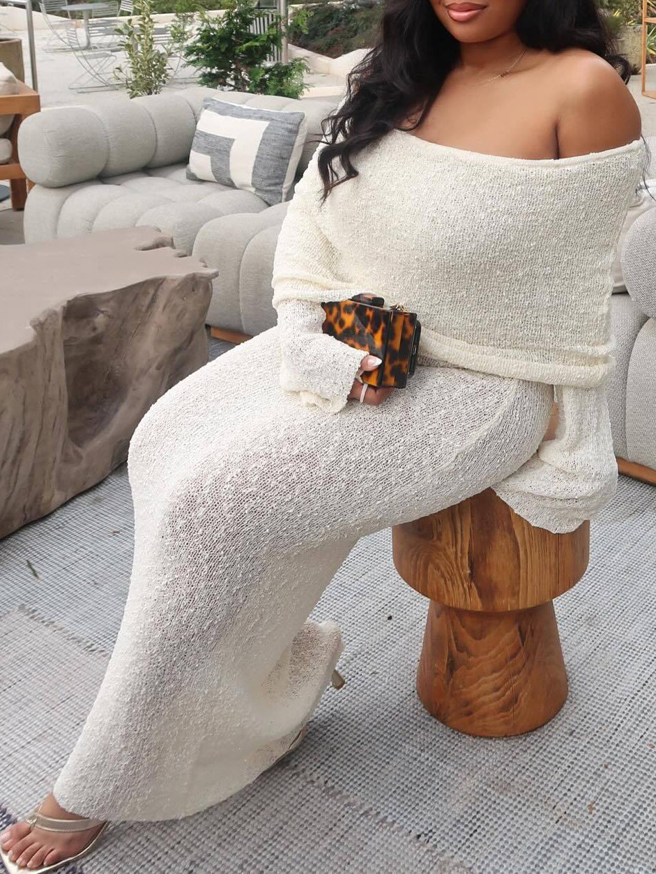 Sexy knit one-shoulder dress