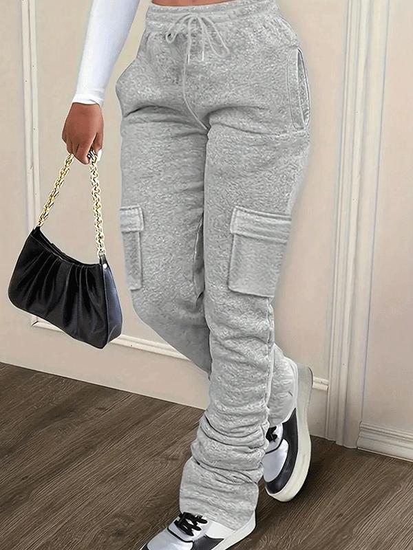 Women's Side Pocket Stacked Sweatpants