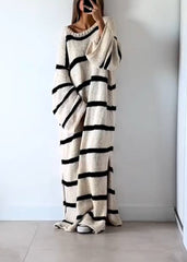 Round Neck Striped Knitted Dress