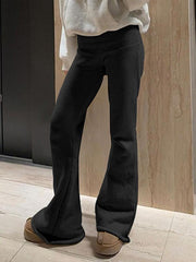 Solid Color High Waisted Flare Pants